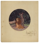 Walt Disney Signed ''Lady and the Tramp'' Print